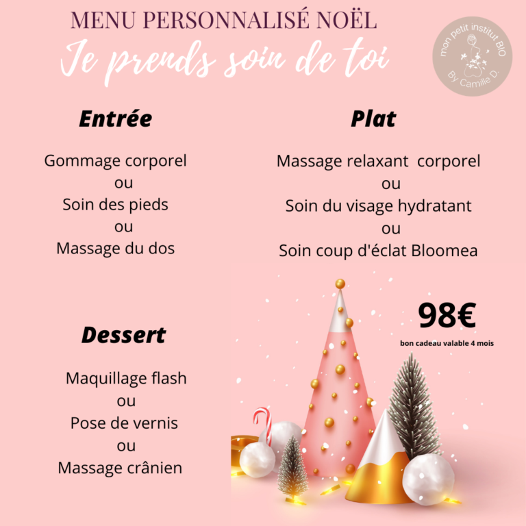 Menu personnalisé Noël 2021